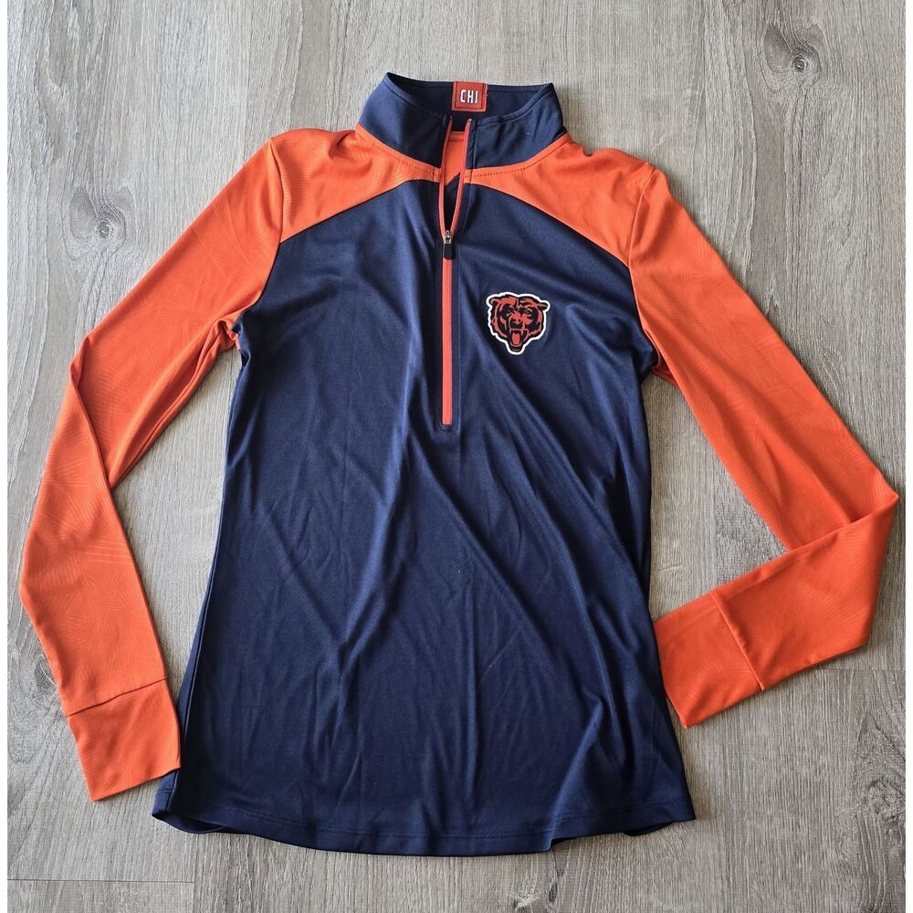 Women's Fanatics Chicago Bears 1/2 Zip Athletic Pullover Sz Small - Picture 11 of 11